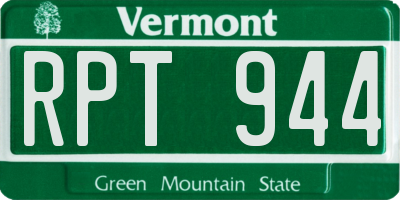 VT license plate RPT944