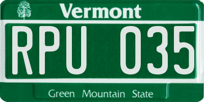 VT license plate RPU035