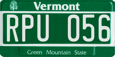 VT license plate RPU056