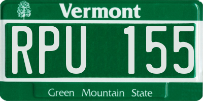 VT license plate RPU155