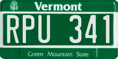 VT license plate RPU341