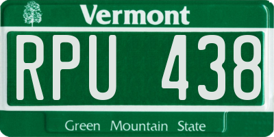 VT license plate RPU438