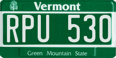 VT license plate RPU530