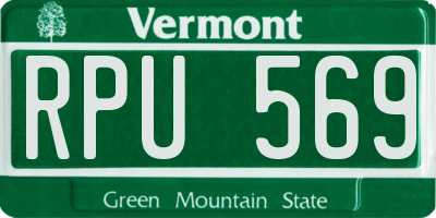 VT license plate RPU569