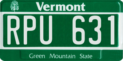 VT license plate RPU631
