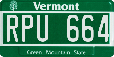 VT license plate RPU664