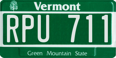VT license plate RPU711