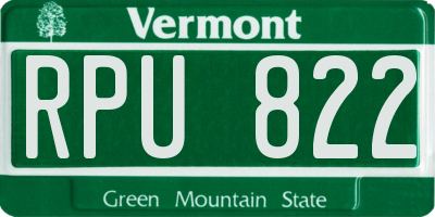 VT license plate RPU822