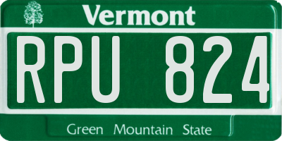 VT license plate RPU824