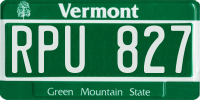 VT license plate RPU827