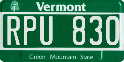 VT license plate RPU830