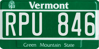 VT license plate RPU846
