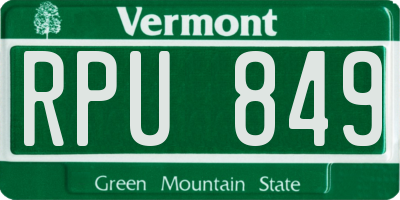 VT license plate RPU849
