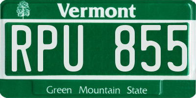 VT license plate RPU855