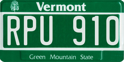 VT license plate RPU910