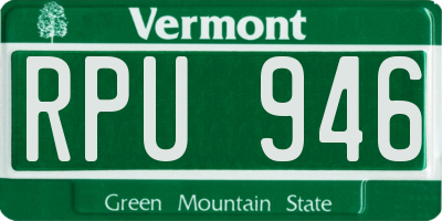 VT license plate RPU946