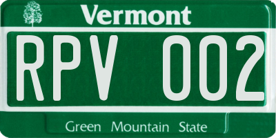 VT license plate RPV002