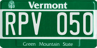 VT license plate RPV050