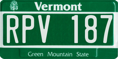 VT license plate RPV187