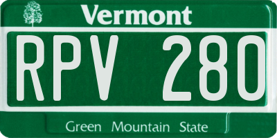 VT license plate RPV280