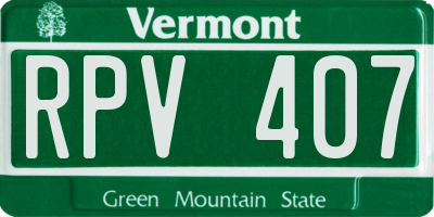 VT license plate RPV407