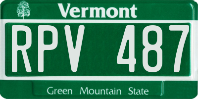 VT license plate RPV487