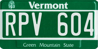 VT license plate RPV604