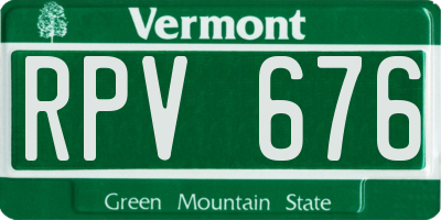 VT license plate RPV676