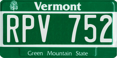 VT license plate RPV752