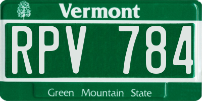 VT license plate RPV784