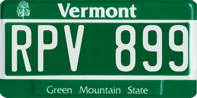 VT license plate RPV899