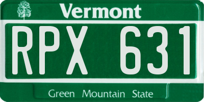 VT license plate RPX631