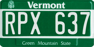 VT license plate RPX637