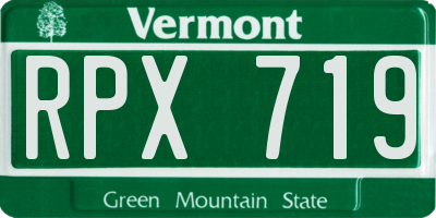 VT license plate RPX719