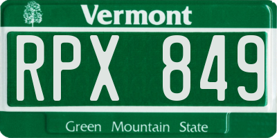 VT license plate RPX849