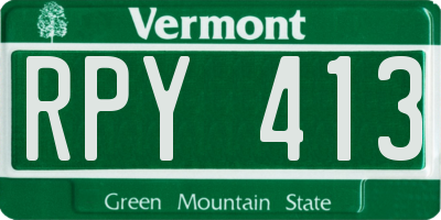 VT license plate RPY413