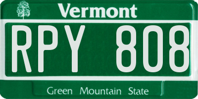 VT license plate RPY808
