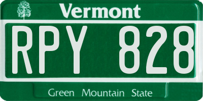 VT license plate RPY828