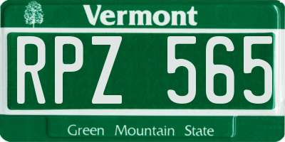 VT license plate RPZ565