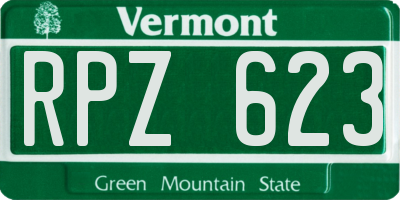 VT license plate RPZ623
