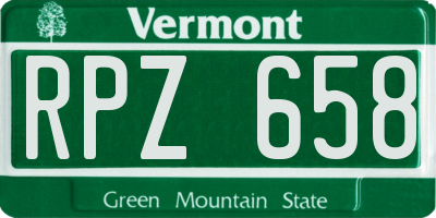 VT license plate RPZ658