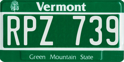 VT license plate RPZ739