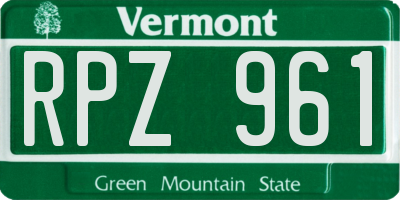 VT license plate RPZ961