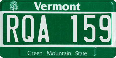 VT license plate RQA159