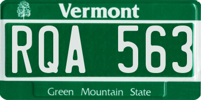 VT license plate RQA563