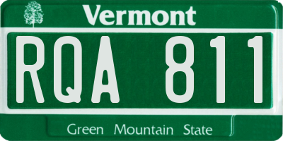 VT license plate RQA811