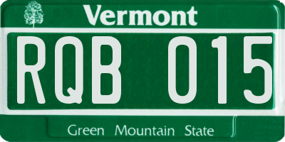 VT license plate RQB015