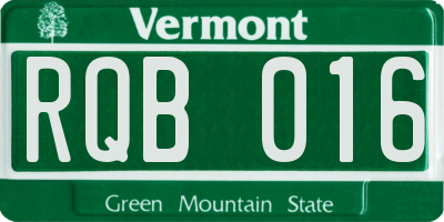 VT license plate RQB016