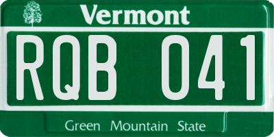 VT license plate RQB041