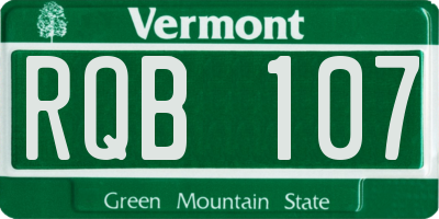 VT license plate RQB107